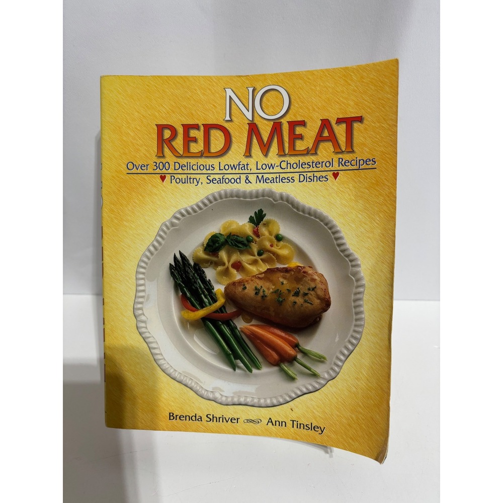 Fisher Books No Red Meat Cookbook Adult OS Yellow Good Low Fat Recipes 1989
